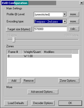 2pass 1st pass settings