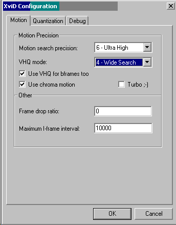 Advanced Options -> Motion